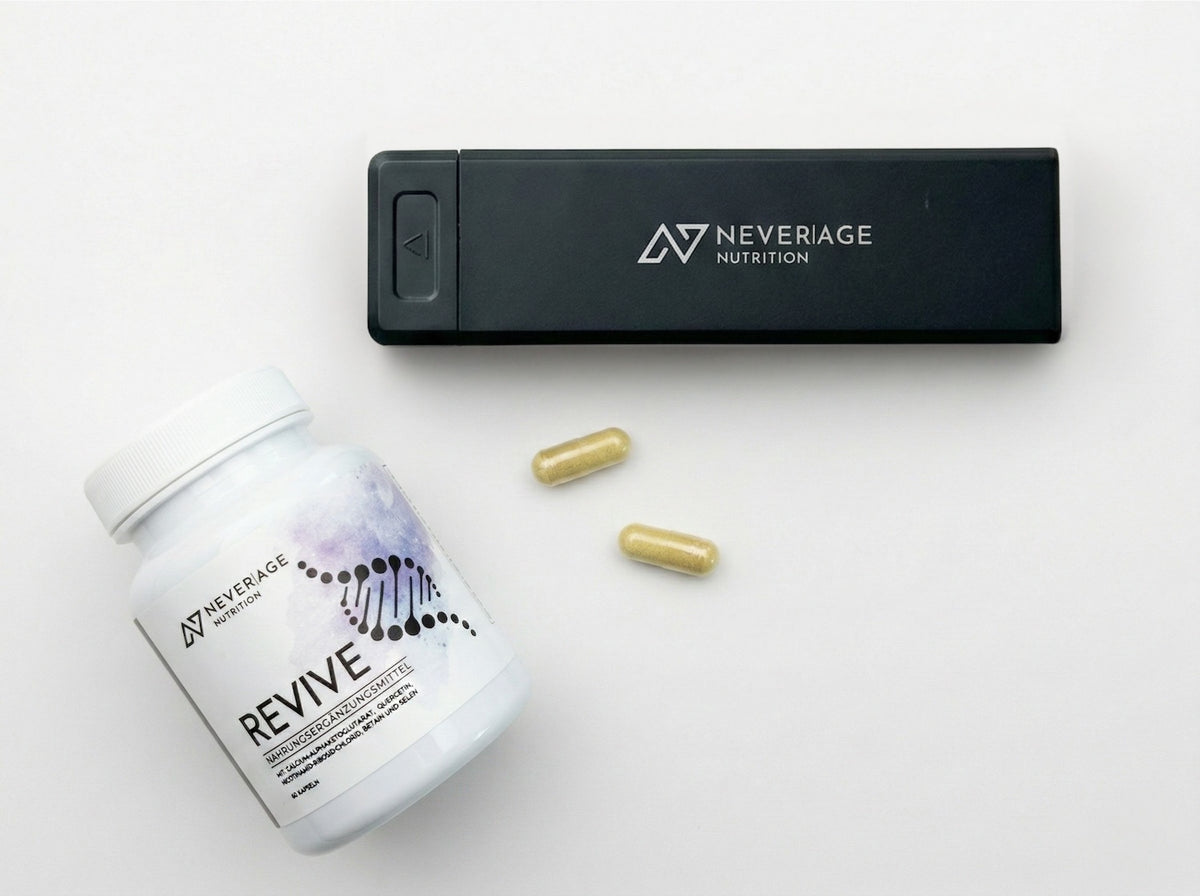 Never Age Pillendose für Tabletten und Kapseln